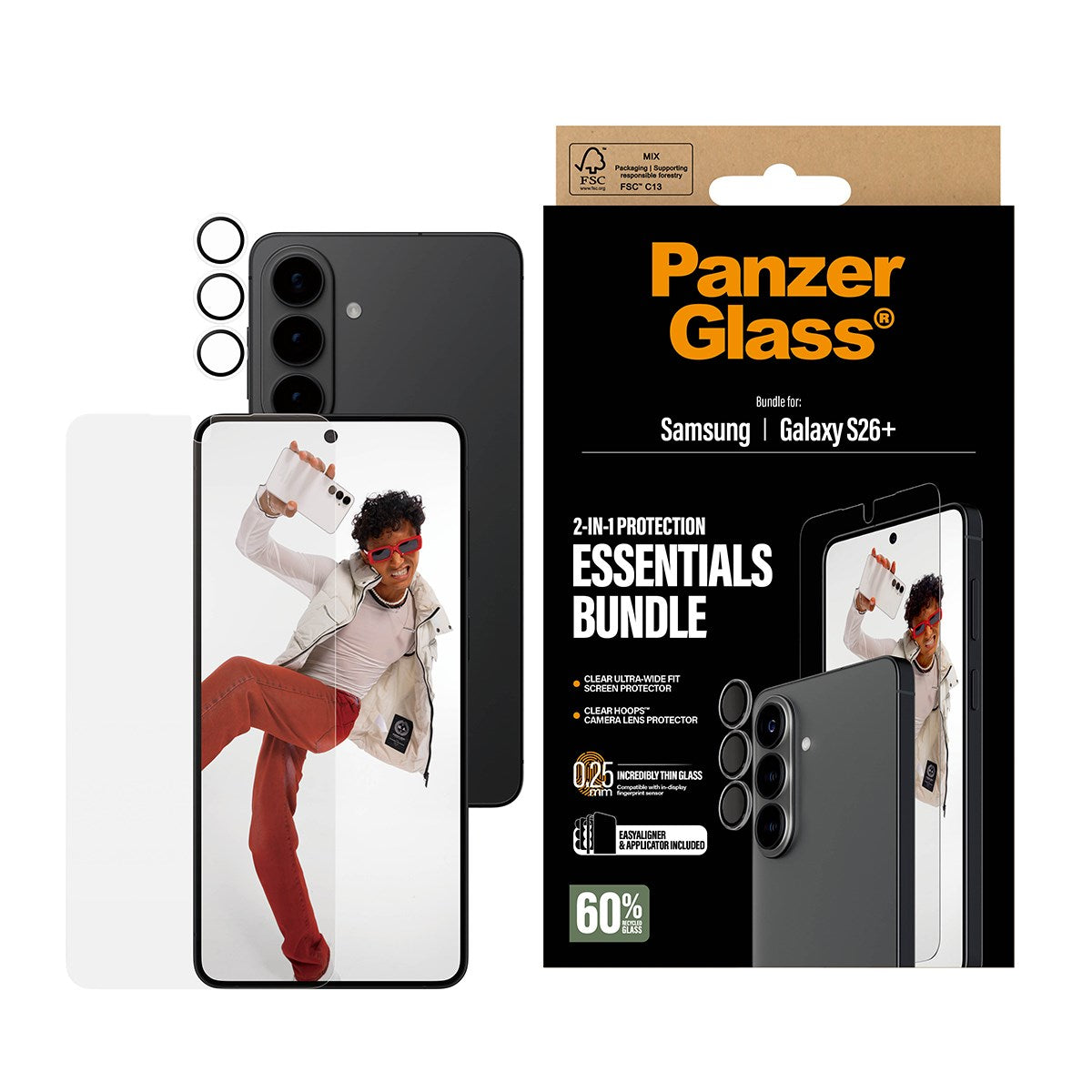 PanzerGlass® Hoops® 2-in-1 Set Samsung Galaxy S26+ | Ultra-Wide Fit